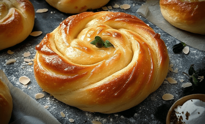 Rotoli Ripieni di Crema Pasticcera con Scaglie di Mandorle