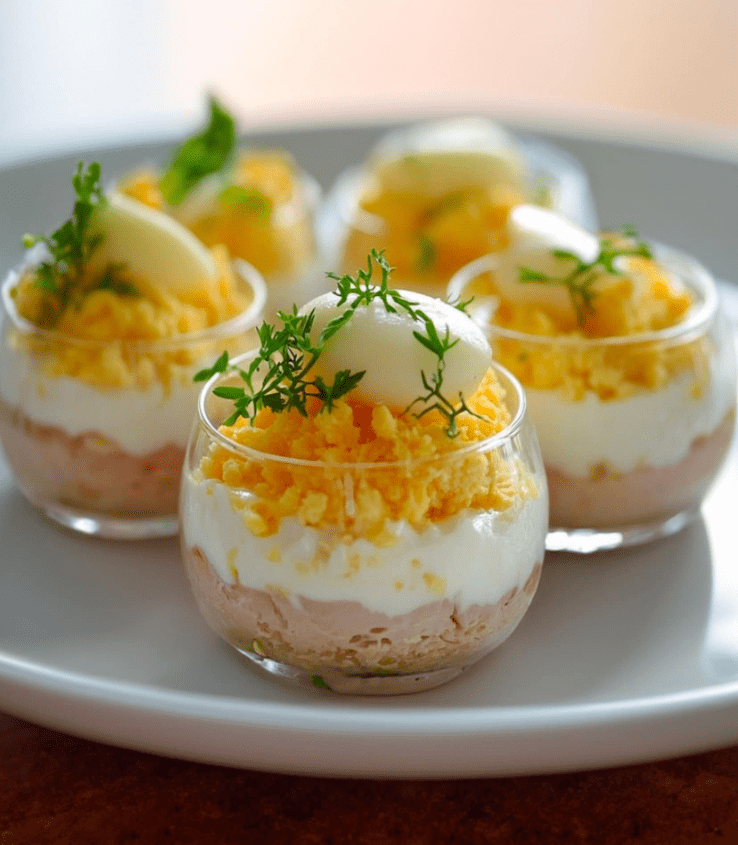 Verrine di Tonno con Uova Mimosa e Maionese: Eleganza e Semplicità in Tavola