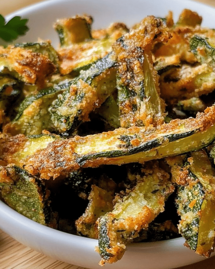 Patatine di zucchine al forno con erbe aromatiche e farina di mandorle
