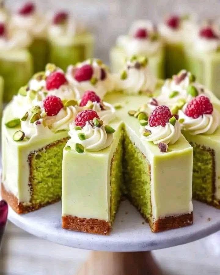 Torta al pistacchio con cioccolato bianco