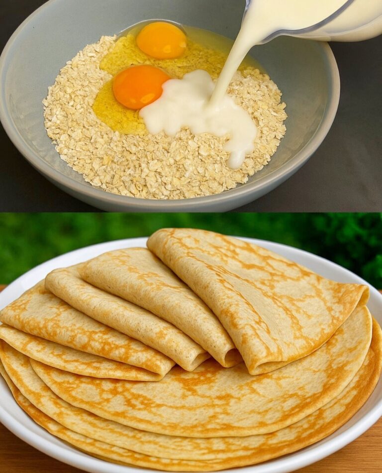 Lo preparo ogni mattina: pancake d'avena in 5 minuti senza zucchero né farina! 220 g di fiocchi d'avena, 4 uova