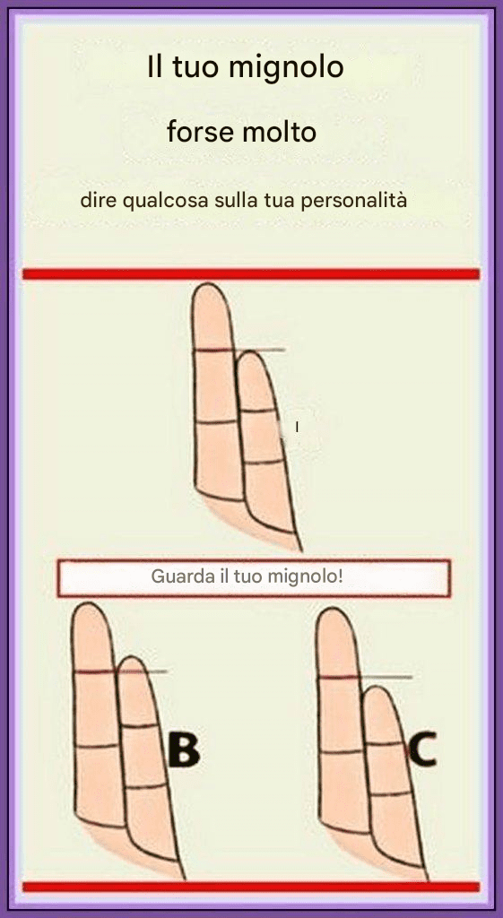Il tuo mignolo può dire molto sulla tua personalità