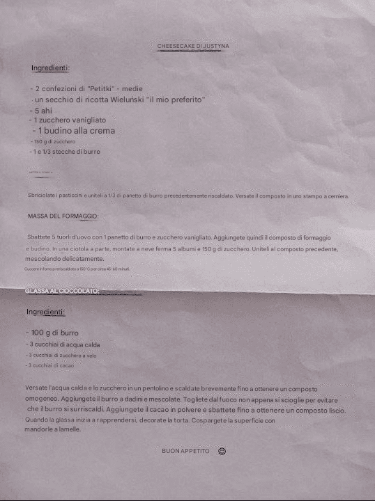 CHEESECAKE DI JUSTYNA