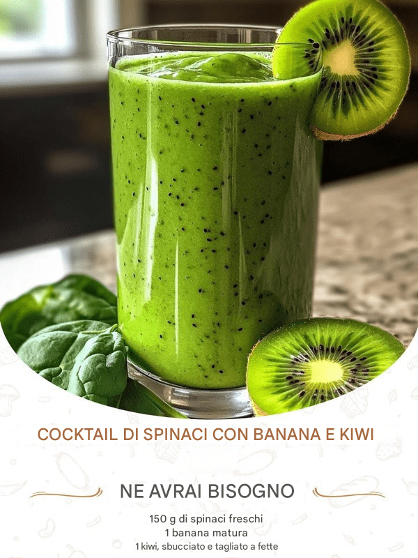 COCKTAIL DI SPINACI CON BANANA E KIWI