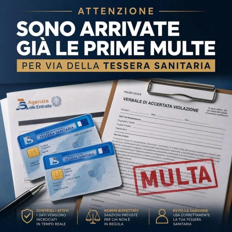 Tessera sanitaria, la brutta notizia per gli italiani: multe in arrivo