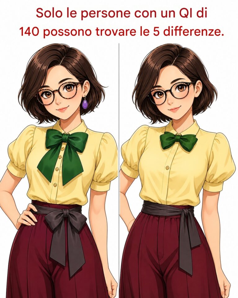 Solo le persone con un QI di 140 possono trovare le 5 differenze.